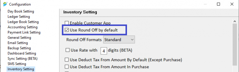 How to enable/disable round off for all sale and purchase transaction ...